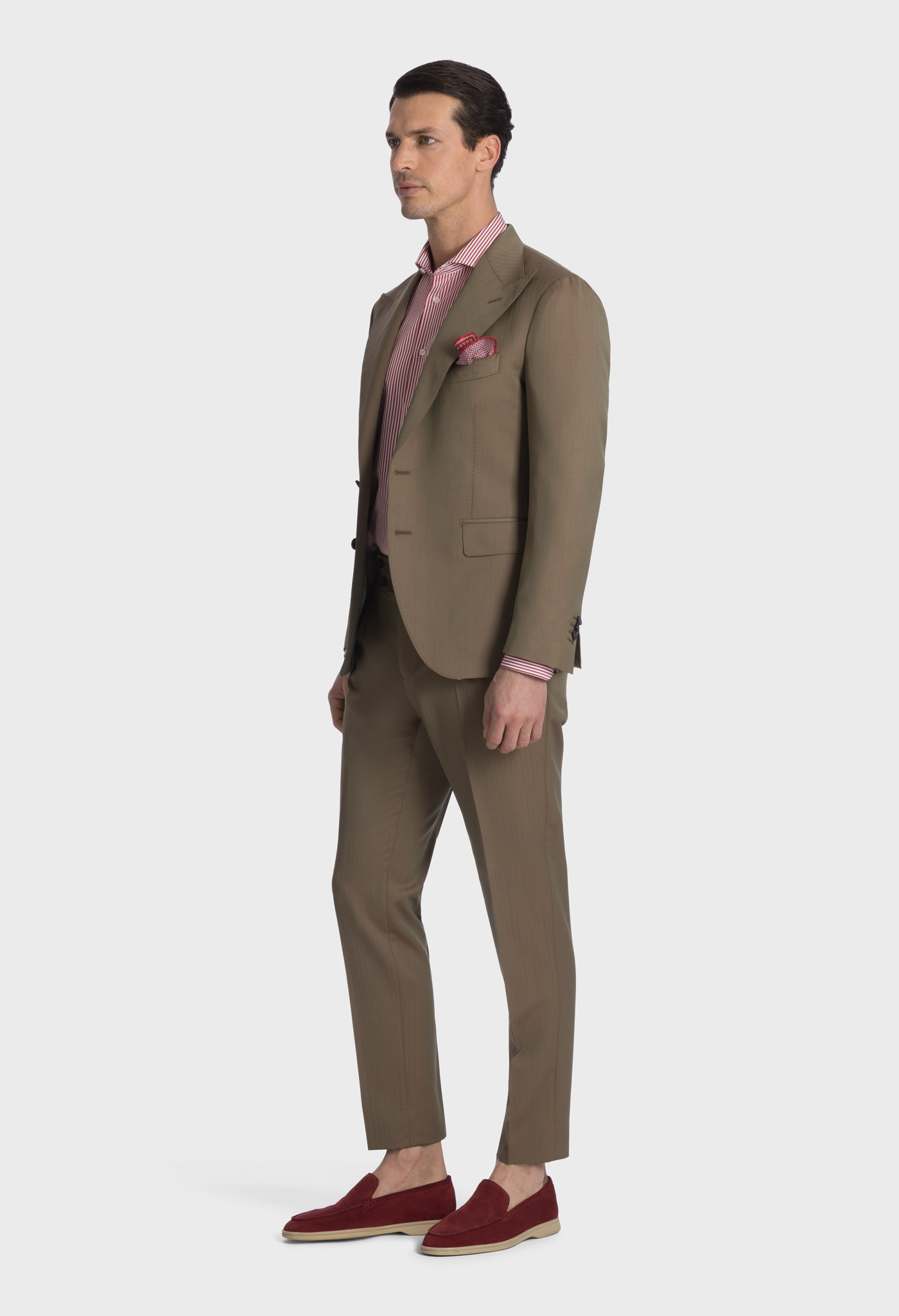 Solaro Brown Single Breasted Suit