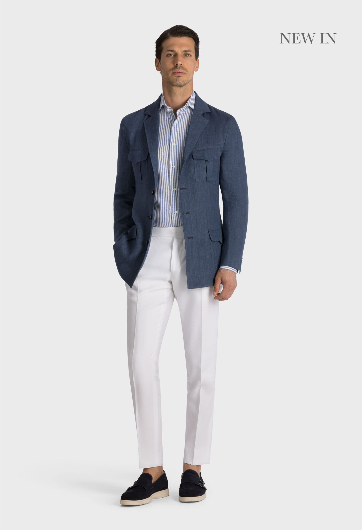 Tuscany Jacket Blu Marino - 100% Lino