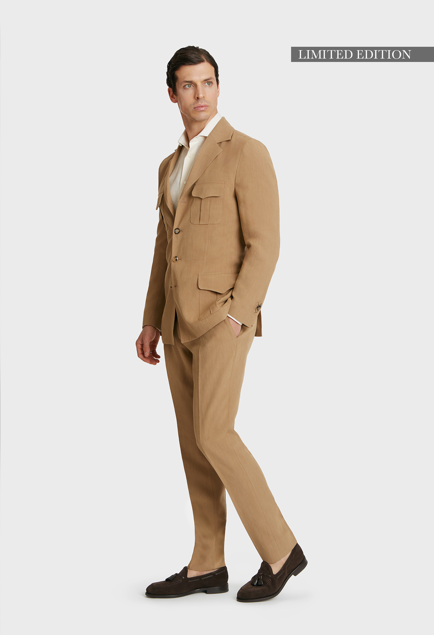 Pure linen sartorial saharian suit