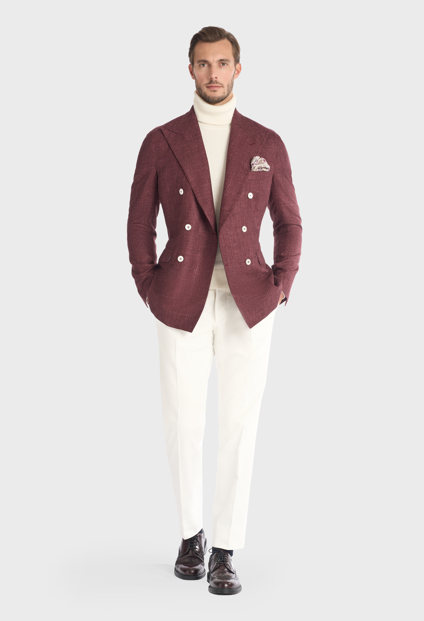 Giacca lana bordeaux doppiopetto